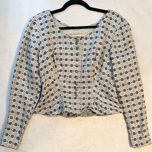 Vintage Kobler Dirndl Trachten Jacket Blazer Metallic ruffle hem Women M Germany